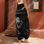 Monochrome Rhinoceros Ratsnake Print Harem Pants