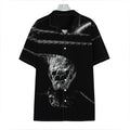 Monochrome Rhinoceros Ratsnake Print Hawaiian Shirt