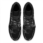 Monochrome Rhinoceros Ratsnake Print High Top Leather Sneakers