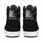Monochrome Rhinoceros Ratsnake Print High Top Leather Sneakers
