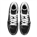 Monochrome Rhinoceros Ratsnake Print High Top Leather Sneakers