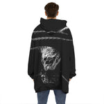 Monochrome Rhinoceros Ratsnake Print Hoodie Blanket