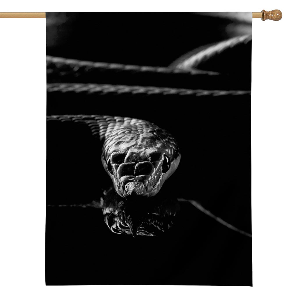 Monochrome Rhinoceros Ratsnake Print House Flag