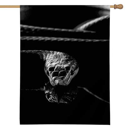 Monochrome Rhinoceros Ratsnake Print House Flag