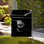 Monochrome Rhinoceros Ratsnake Print House Flag