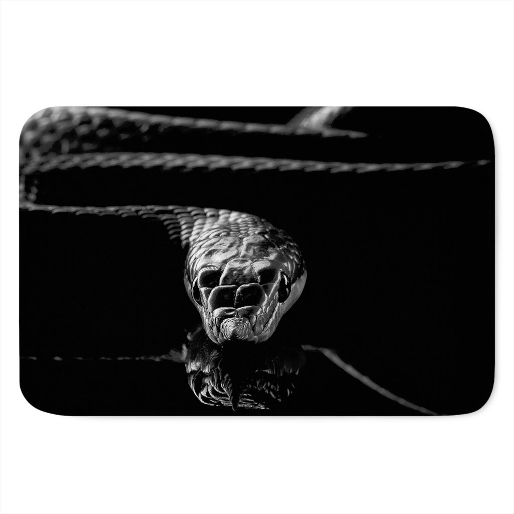 Monochrome Rhinoceros Ratsnake Print Indoor Door Mat