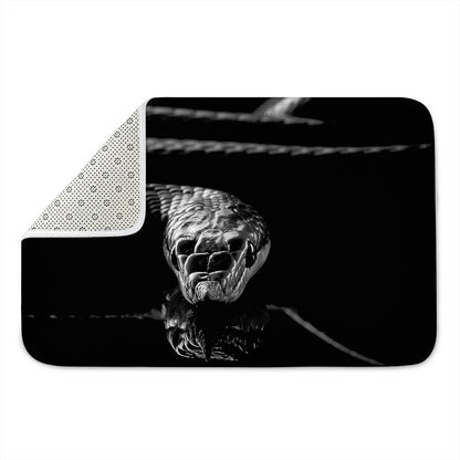 Monochrome Rhinoceros Ratsnake Print Indoor Door Mat