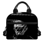 Monochrome Rhinoceros Ratsnake Print Insulated Lunch Bag