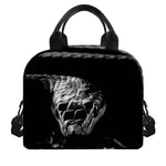 Monochrome Rhinoceros Ratsnake Print Insulated Lunch Bag