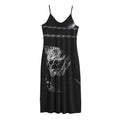 Monochrome Rhinoceros Ratsnake Print Jersey Midi Cami Dress