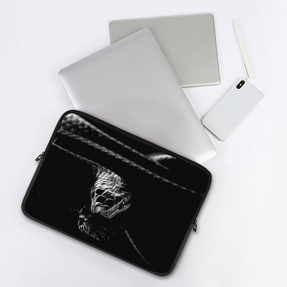 Monochrome Rhinoceros Ratsnake Print Laptop Sleeve