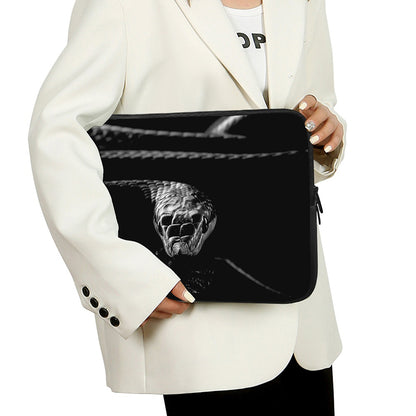 Monochrome Rhinoceros Ratsnake Print Laptop Sleeve