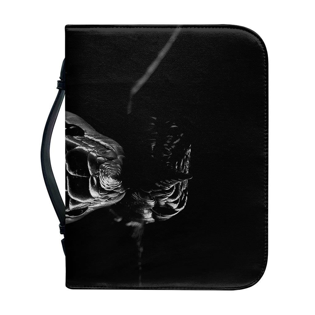Monochrome Rhinoceros Ratsnake Print Leather Bible Cover