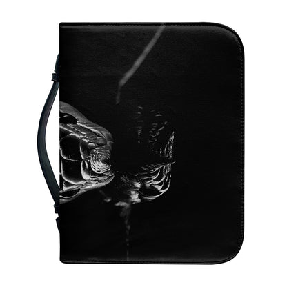 Monochrome Rhinoceros Ratsnake Print Leather Bible Cover