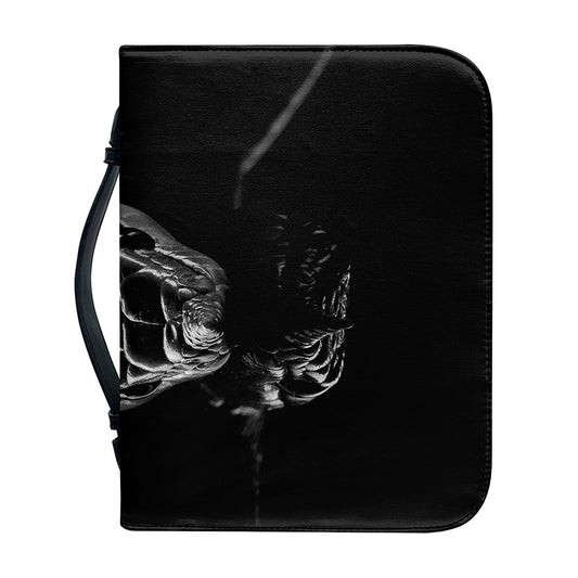 Monochrome Rhinoceros Ratsnake Print Leather Bible Cover