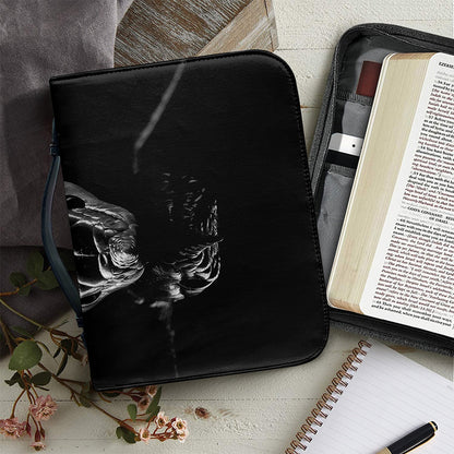 Monochrome Rhinoceros Ratsnake Print Leather Bible Cover