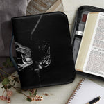 Monochrome Rhinoceros Ratsnake Print Leather Bible Cover