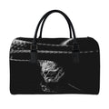 Monochrome Rhinoceros Ratsnake Print Leather Duffel Bag