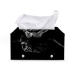 Monochrome Rhinoceros Ratsnake Print Leather Tissue Box Cover