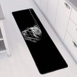 Monochrome Rhinoceros Ratsnake Print Long Kitchen Mat