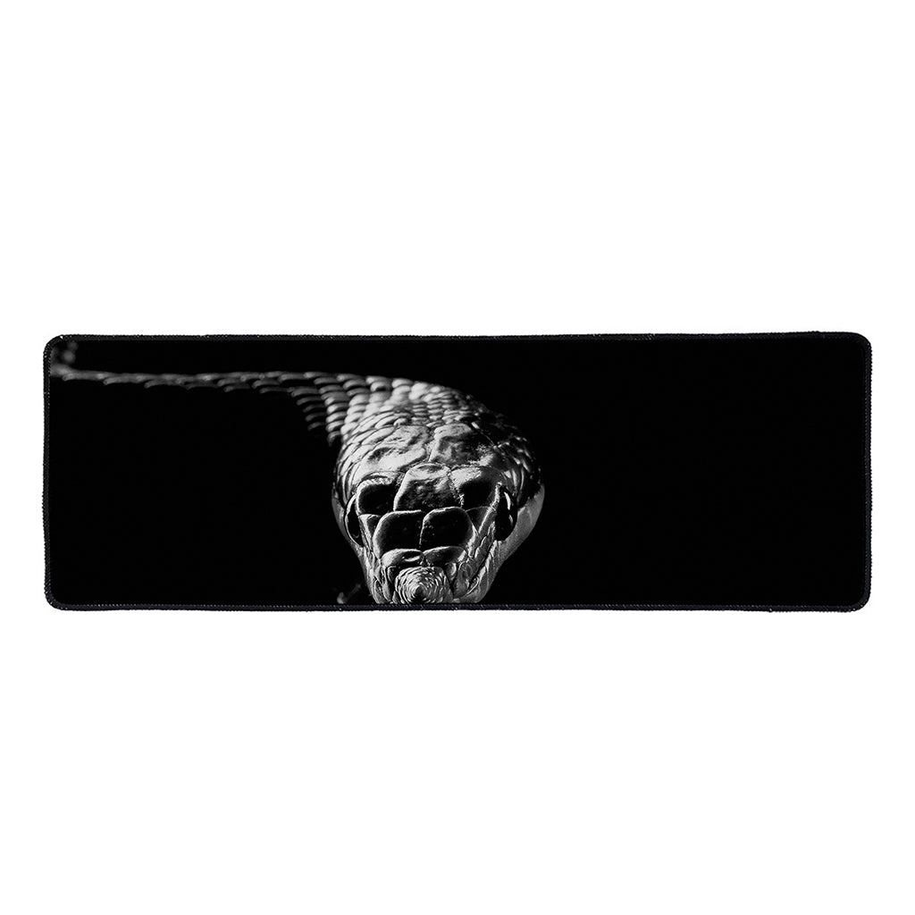 Monochrome Rhinoceros Ratsnake Print Long Kitchen Mat