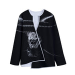 Monochrome Rhinoceros Ratsnake Print Long Sleeve Short Coat