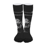 Monochrome Rhinoceros Ratsnake Print Long Socks