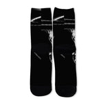 Monochrome Rhinoceros Ratsnake Print Long Socks