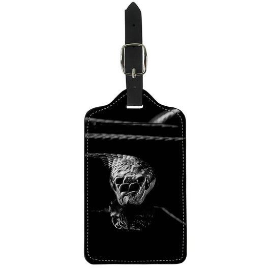 Monochrome Rhinoceros Ratsnake Print Luggage Tag