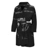 Monochrome Rhinoceros Ratsnake Print Men's Bathrobe