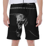 Monochrome Rhinoceros Ratsnake Print Men's Beach Shorts