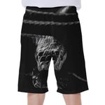 Monochrome Rhinoceros Ratsnake Print Men's Beach Shorts