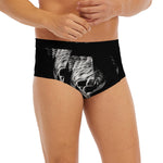 Monochrome Rhinoceros Ratsnake Print Men's Briefs