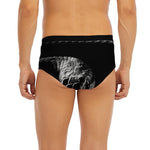 Monochrome Rhinoceros Ratsnake Print Men's Briefs