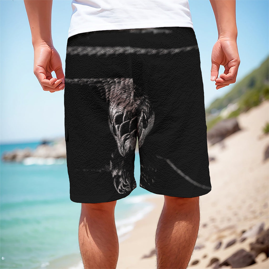 Monochrome Rhinoceros Ratsnake Print Men's Cargo Shorts