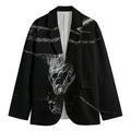 Monochrome Rhinoceros Ratsnake Print Men's Cotton Blazer
