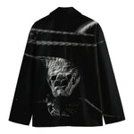 Monochrome Rhinoceros Ratsnake Print Men's Cotton Blazer