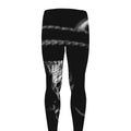 Monochrome Rhinoceros Ratsnake Print Men's Leggings