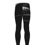 Monochrome Rhinoceros Ratsnake Print Men's leggings
