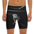 Monochrome Rhinoceros Ratsnake Print Men's Long Boxer Briefs