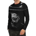 Monochrome Rhinoceros Ratsnake Print Men's Long Sleeve Rash Guard