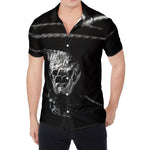 Monochrome Rhinoceros Ratsnake Print Men's Shirt