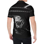 Monochrome Rhinoceros Ratsnake Print Men's Shirt