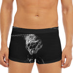 Monochrome Rhinoceros Ratsnake Print Men's Short Boxer Briefs