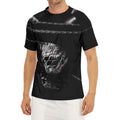 Monochrome Rhinoceros Ratsnake Print Men's Short Sleeve Rash Guard