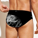 Monochrome Rhinoceros Ratsnake Print Men's Swim Briefs