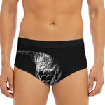 Monochrome Rhinoceros Ratsnake Print Men's Triangle Swim Briefs