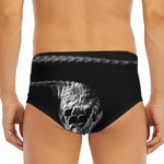 Monochrome Rhinoceros Ratsnake Print Men's Triangle Swim Briefs