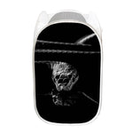 Monochrome Rhinoceros Ratsnake Print Mesh Laundry Hamper