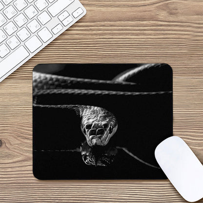 Monochrome Rhinoceros Ratsnake Print Mouse Pad